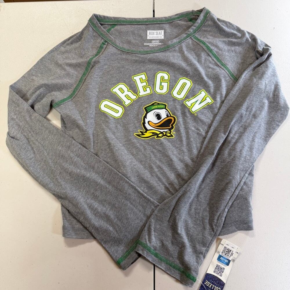 Oregon Ducks Box Seat Clothing Cropped Long-Sleeve Small NWT